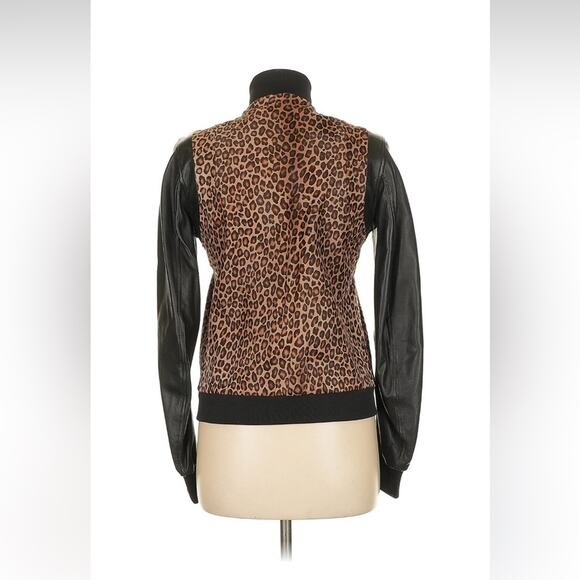 Cathy Christiansen leopard print baseball jacket, size  6 - Picture 2 of 8